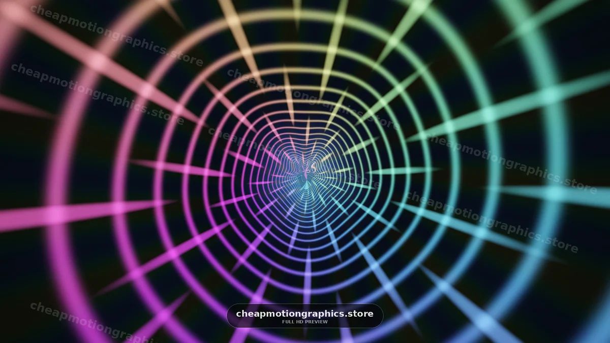 Colorful spiral pattern in motion with dynamic light effects