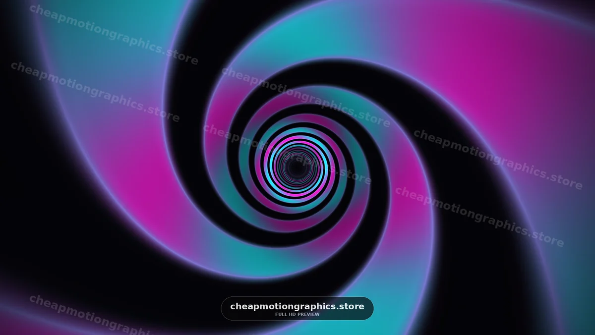 Neon Concentric Spiral Tunnel