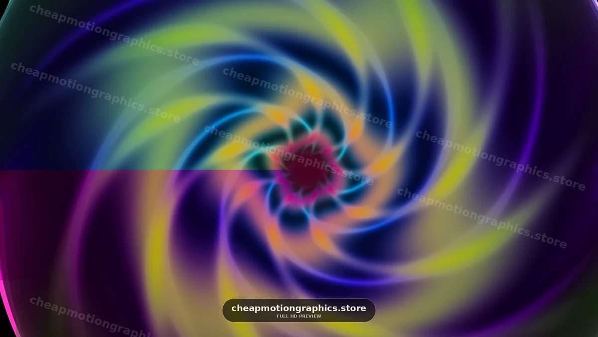 Vibrant swirling colors create a dynamic motion in unique design