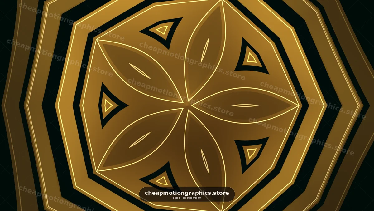 Geometric pattern with gold star shapes and dark background