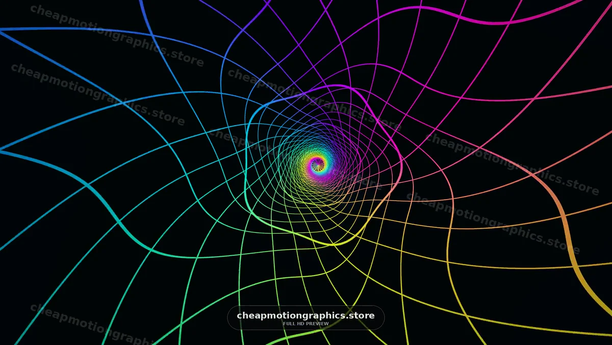 Colorful Abstract Spiral Lines on Black