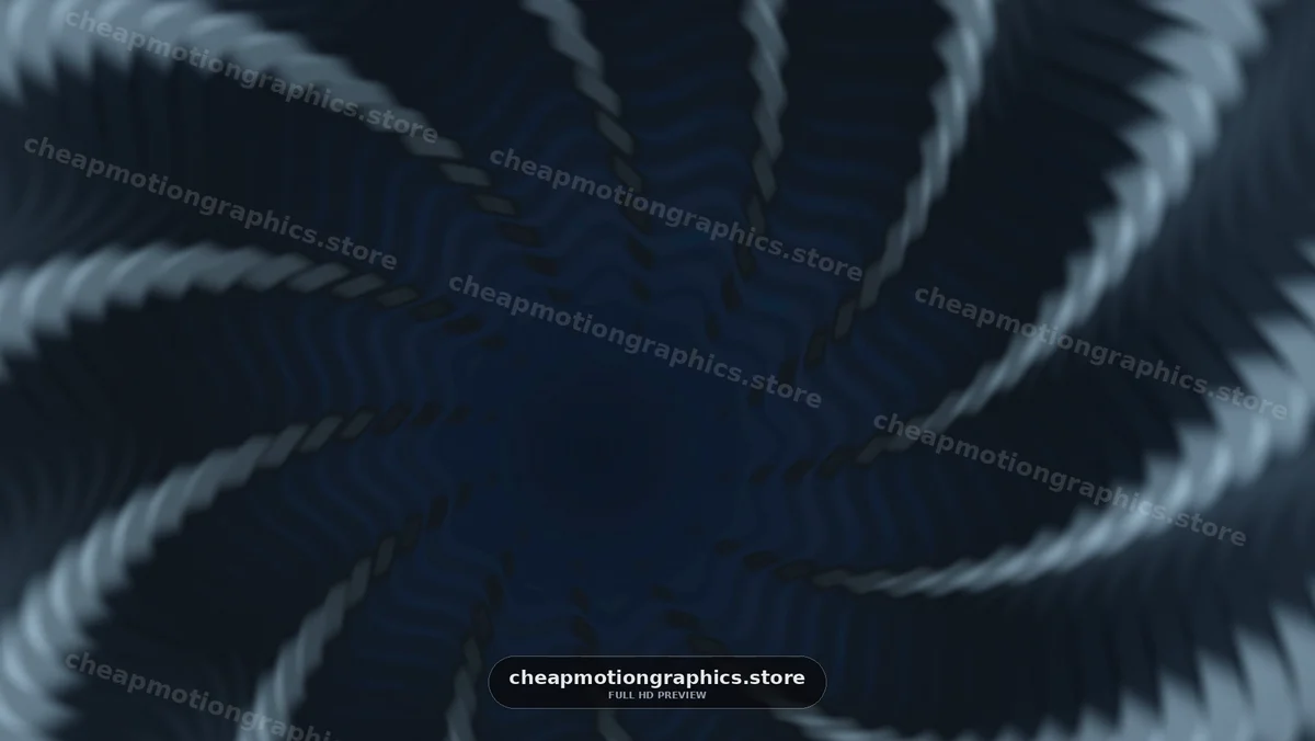 Abstract Wavy Geometric Tunnel in Blue Gray