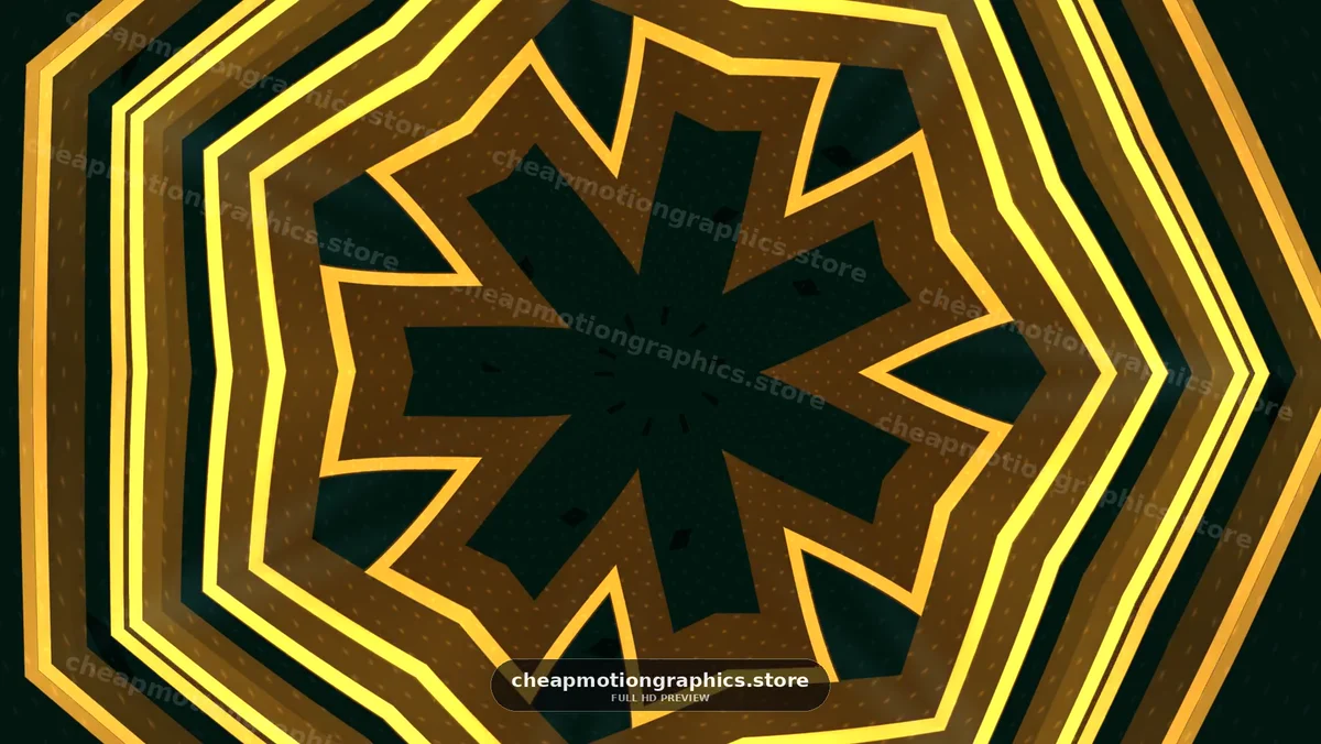 Glowing Golden Geometric Floral Pattern