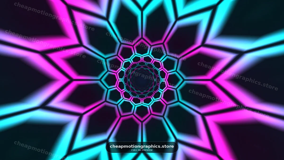 Neon Geometric Tunnel Pattern