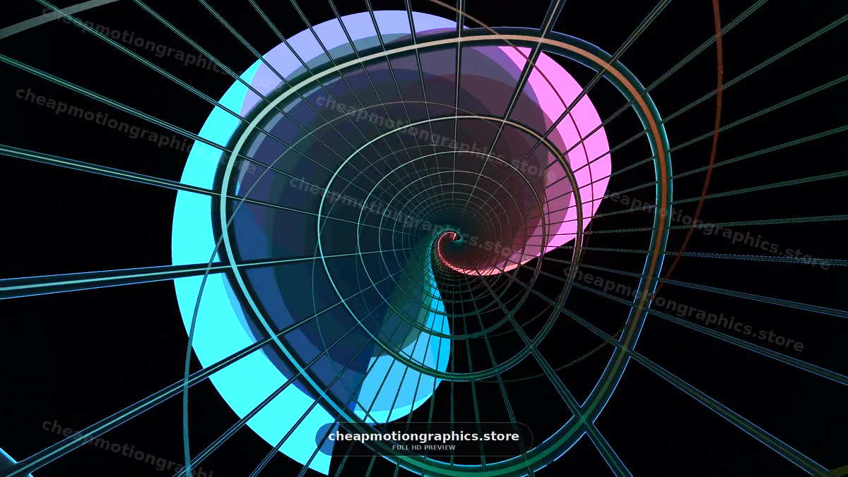 Abstract Colorful Spiral Grid Tunnel