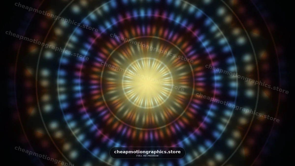 Glowing Colorful Radial Light Pattern