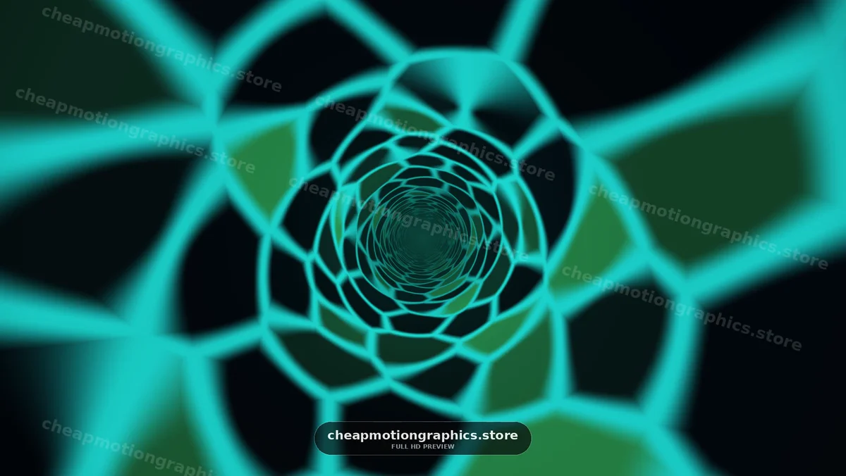 Abstract Turquoise Geometric Tunnel