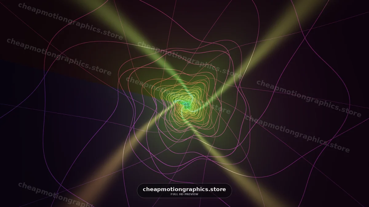 Abstract Neon Spiral of Flowing Light