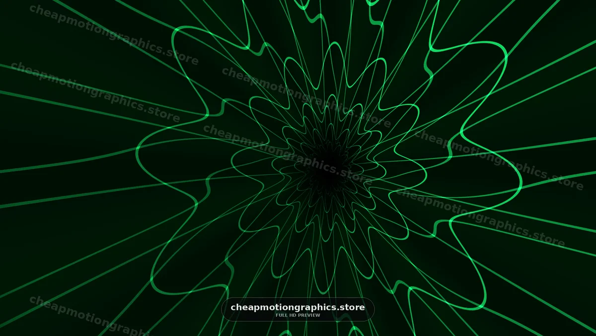Neon Green Abstract Radial Line Pattern