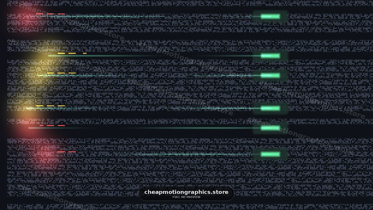 Abstract Digital Data Streams with Glowing Signals