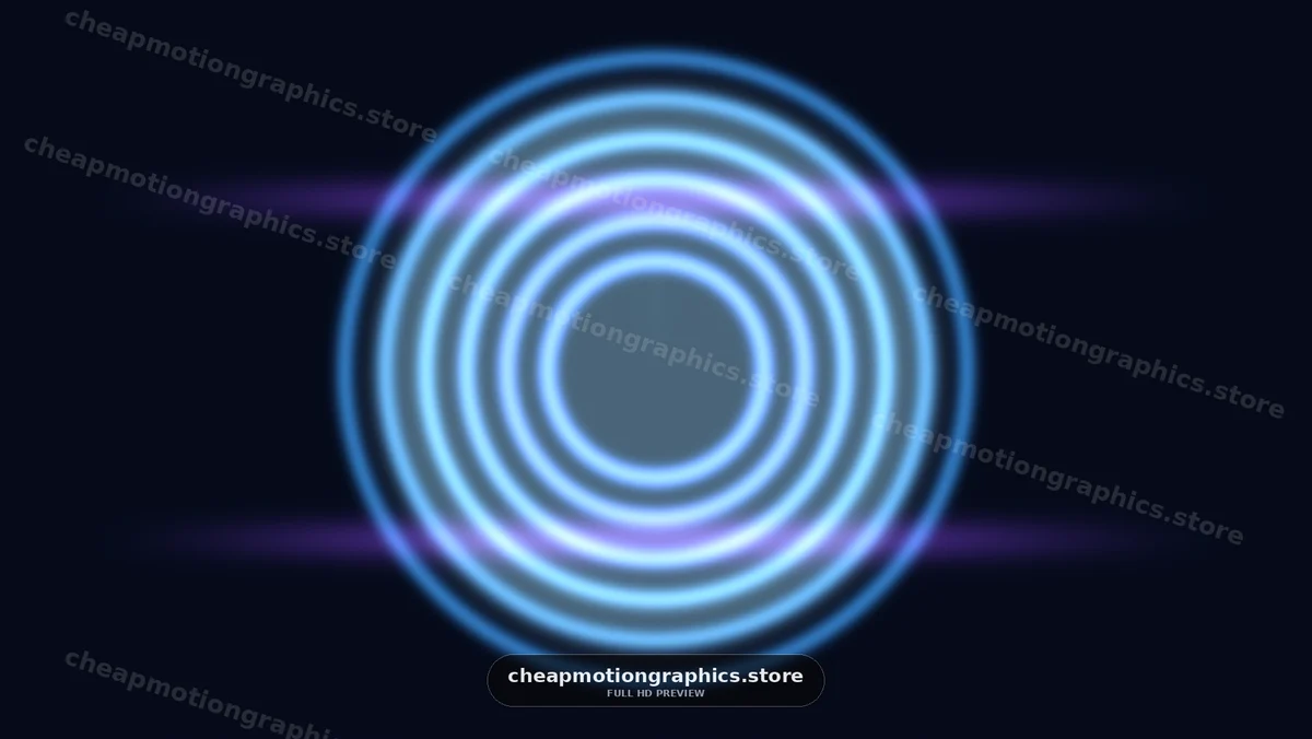 Glowing Blue Concentric Rings on Dark Background