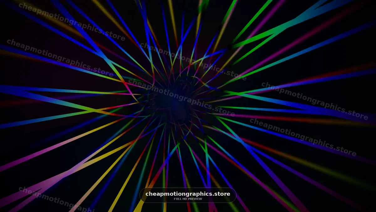 Colorful Light Rays Radiating From Dark Center